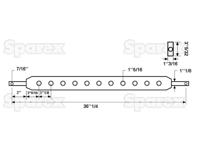 Linkage Drawbar (Cat. 2) No. holes 9, 920mm Flat Drawbars Drawbars
